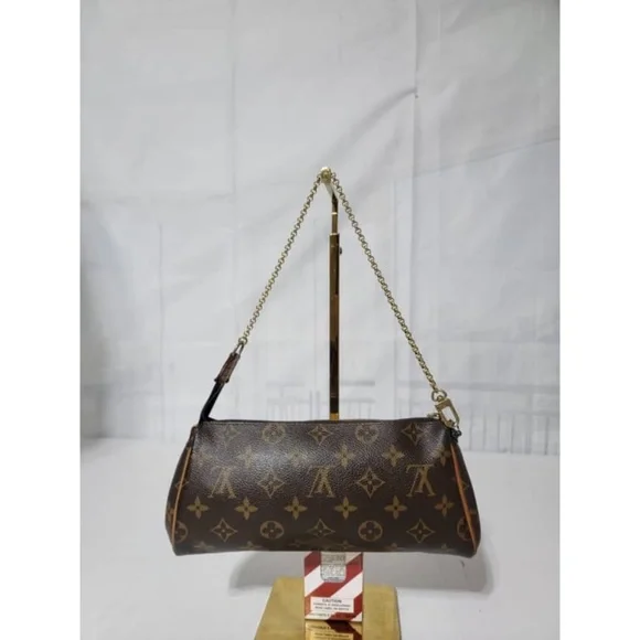 Authentic Louis Vuitton Monogram Canvas Eva Pochette Bag Brown - Picture 3 of 15